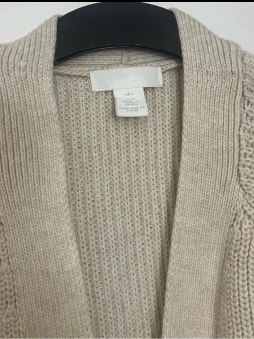 H&M Oversized Ribbed Button Cardigan - Cream - Picture 4 of 7